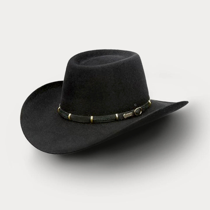 The Boss 100X  Cowboy Hat-Black-3.5&quot; Brim, 4&quot; Crown