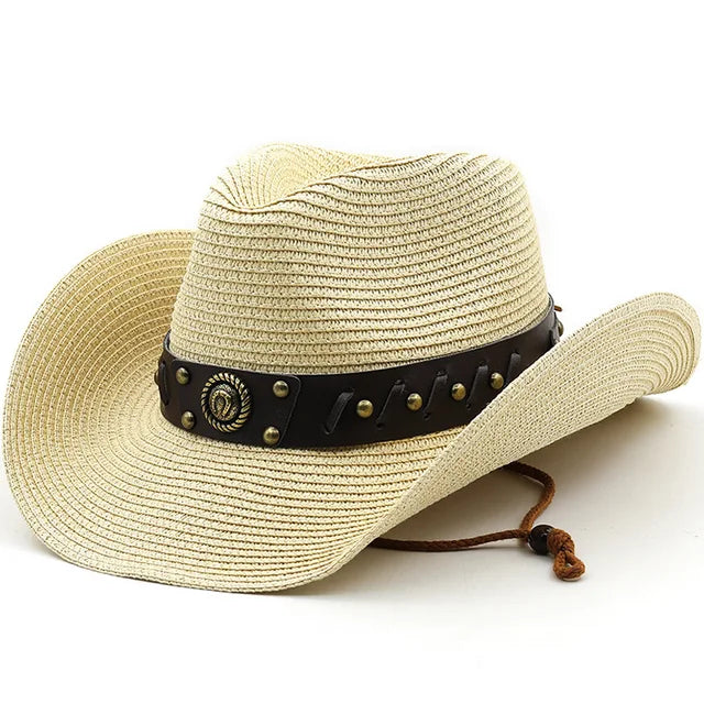 Straw Western Cowboy Hat Wide Brim