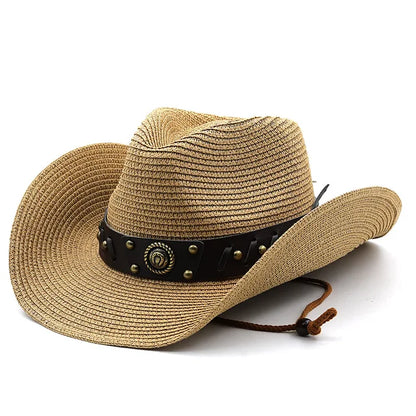 Straw Western Cowboy Hat Wide Brim