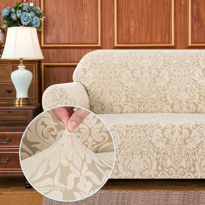 4 Sizes Exquisite Jacquard Floral Pattern Premium Elastic Sofa Cover Includes Separate Seat Covers