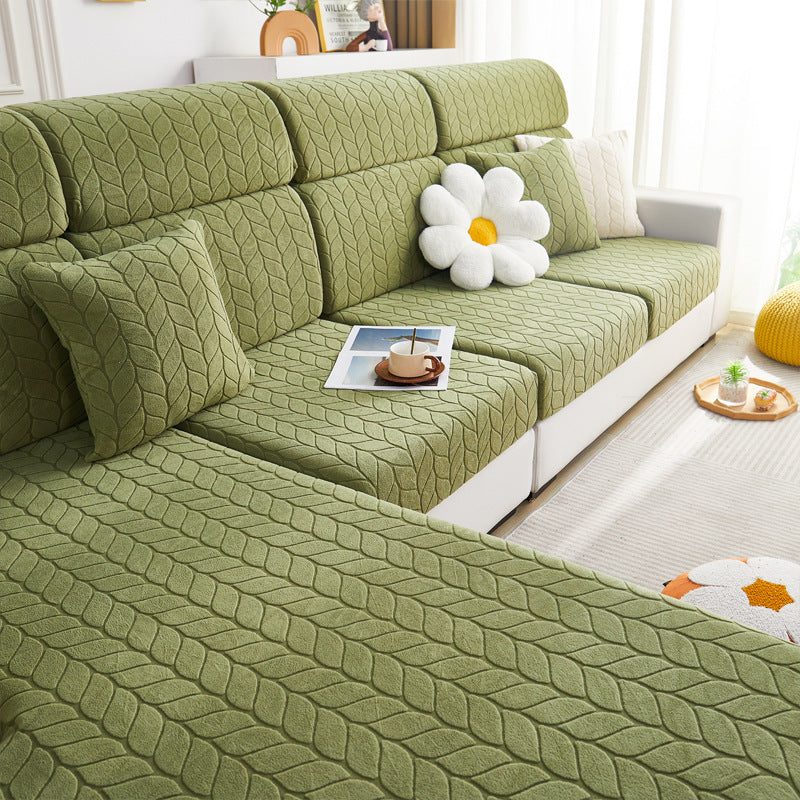 Wheat Pattern Sectional Sofa Cover Stretchable Cushion Cover