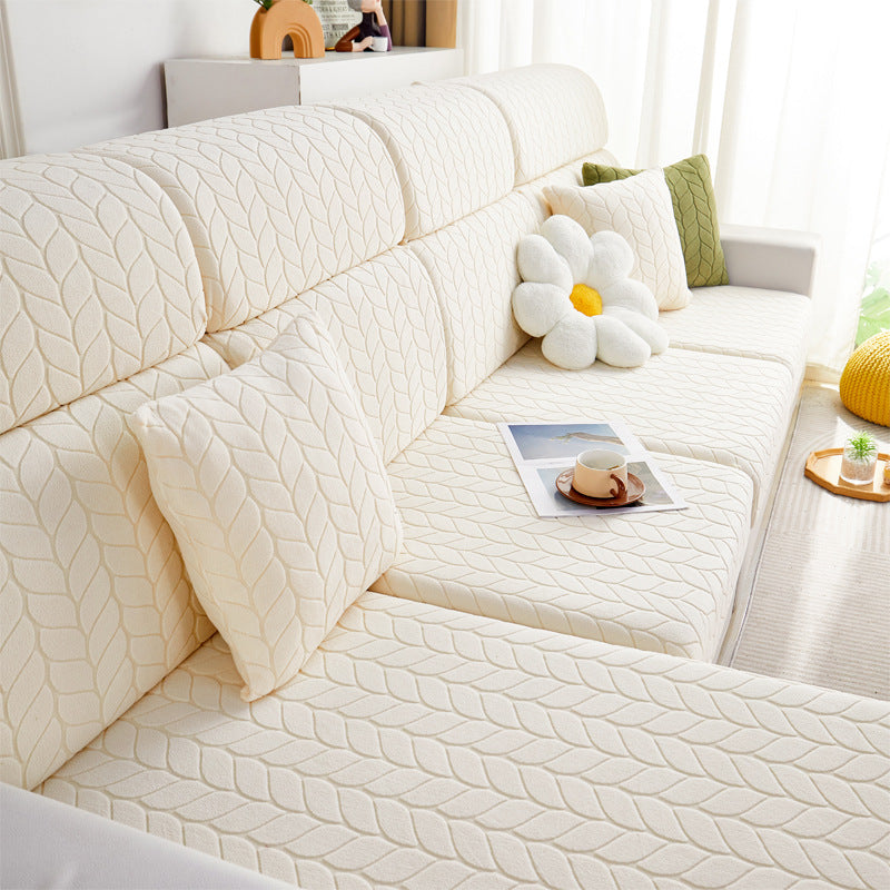 Wheat Pattern Sectional Sofa Cover Stretchable Cushion Cover