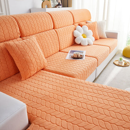 Wheat Pattern Sectional Sofa Cover Stretchable Cushion Cover