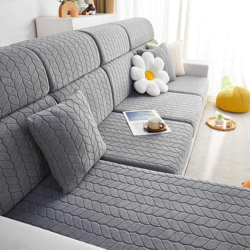 Wheat Pattern Sectional Sofa Cover Stretchable Cushion Cover