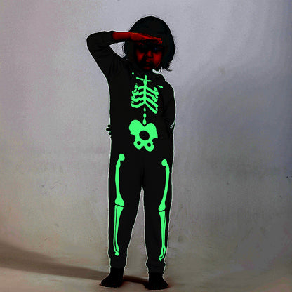 Green Glow Matching Skeleton Family Onesie Pajama Set