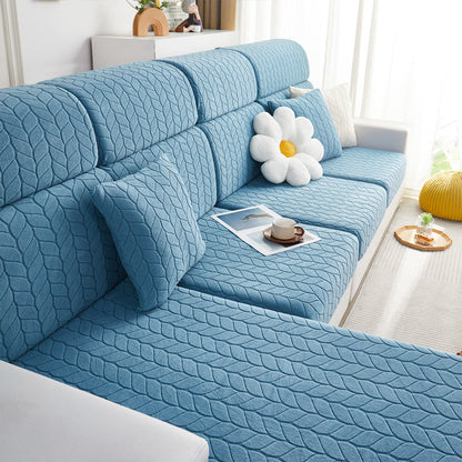 Wheat Pattern Sectional Sofa Cover Stretchable Cushion Cover