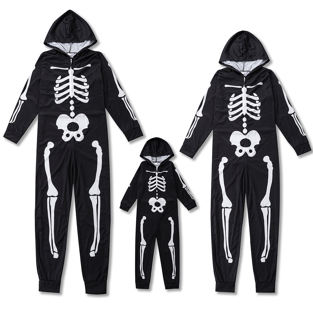 Green Glow Matching Skeleton Family Onesie Pajama Set