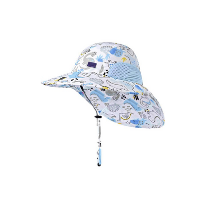 UPF 30+ Jungle Dinosaur Print Kids Bucket Hat