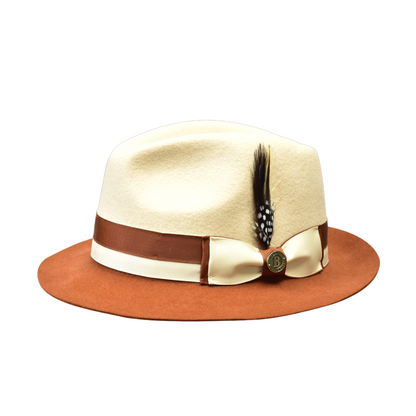 Caeser 2-Tone Wool Felt Fedora Hat