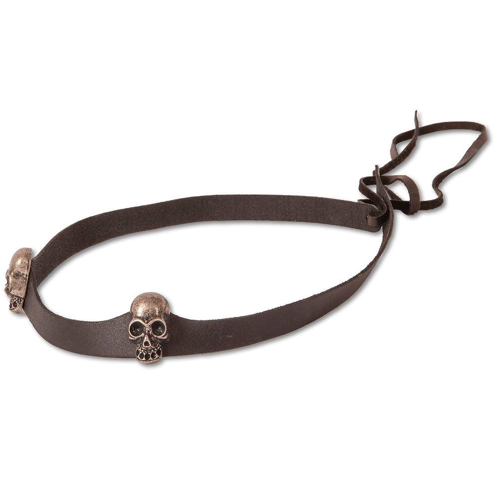 2 Skull | Black Leather Hat Band