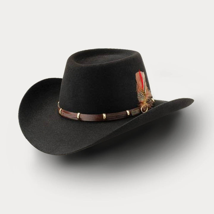 The Boss 100X  Cowboy Hat-Black-3.5&quot; Brim, 4&quot; Crown