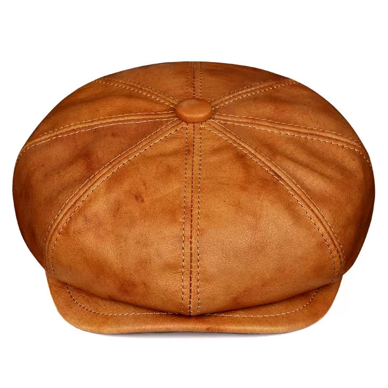 Wembley Genuine Leather Newsboy Cap