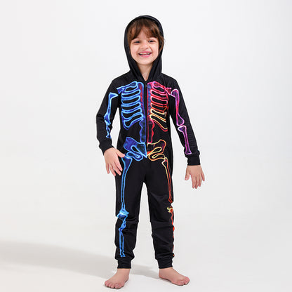 Colorful Skeleton Family Pajama Onesie Set