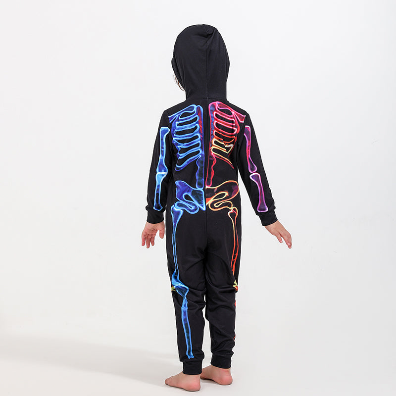 Colorful Skeleton Family Pajama Onesie Set