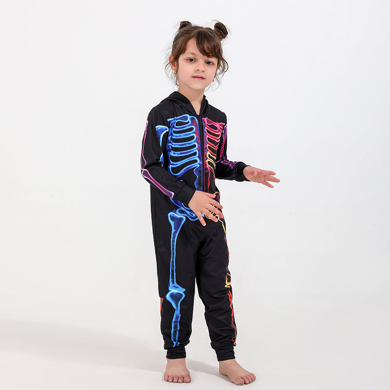 Colorful Skeleton Family Pajama Onesie Set