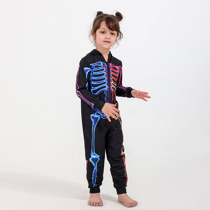 Colorful Skeleton Family Pajama Onesie Set