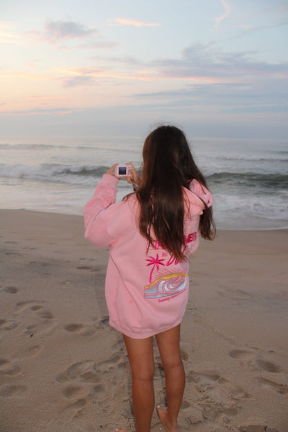 “Life Comes in Waves” -Blush  Printed Hoodie