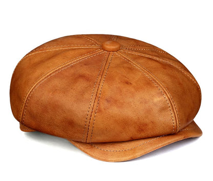 Wembley Genuine Leather Newsboy Cap