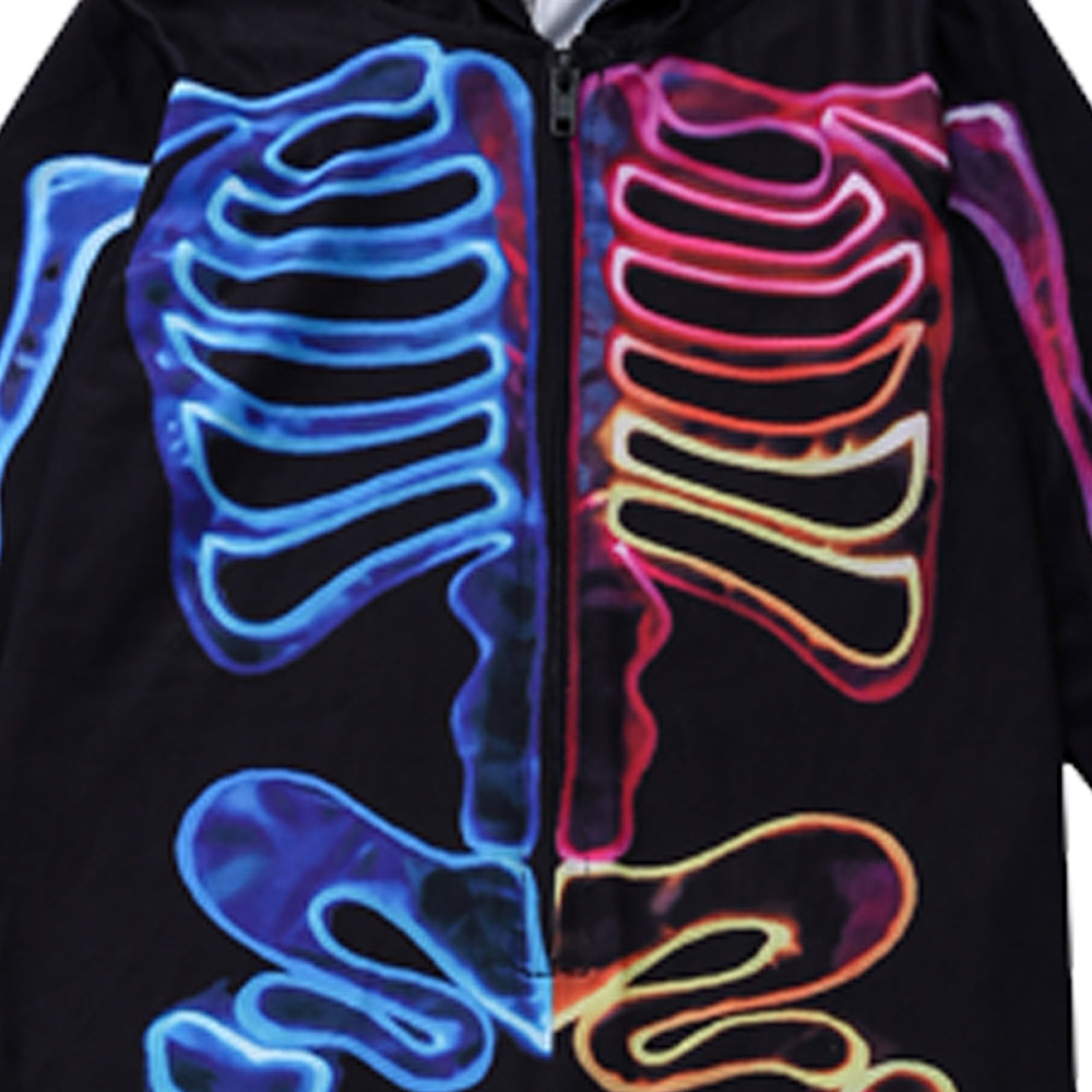 Colorful Skeleton Family Pajama Onesie Set