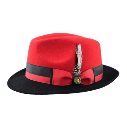 Caeser 2-Tone Wool Felt Fedora Hat