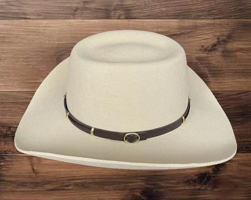 The Boss 100X  Felt Cowboy Hat-Natural-3.5&quot; Brim, 4&quot; Crown