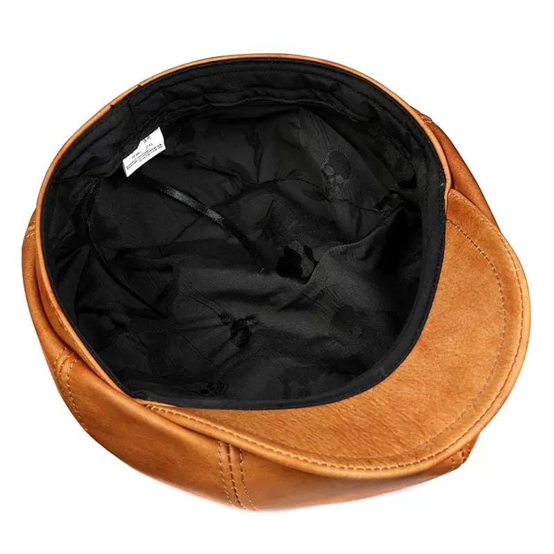 Wembley Genuine Leather Newsboy Cap