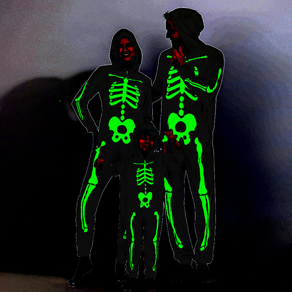 Green Glow Matching Skeleton Family Onesie Pajama Set