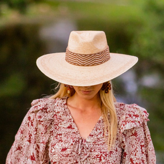 Western Wide Brim Palm Leaf Straw Hat