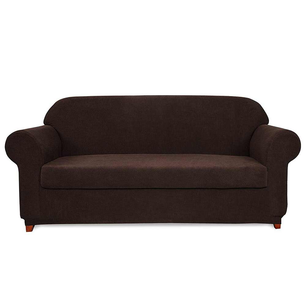 Plaid Stretch Sofa Slipcover Includes Separate Seat Covers