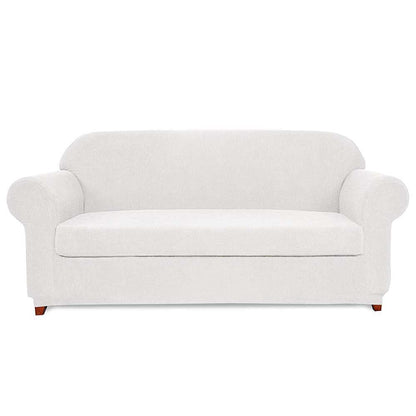 Plaid Stretch Sofa Slipcover Includes Separate Seat Covers