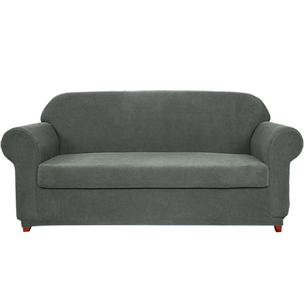 Plaid Stretch Sofa Slipcover Includes Separate Seat Covers