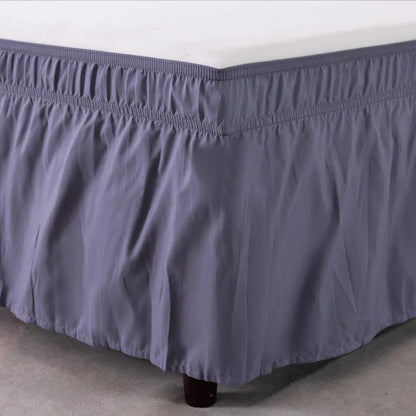 Wrap Around Dust Ruffles Elastic Easy-Install Bedskirt Wrinkle Fade Resistance Machine Washable