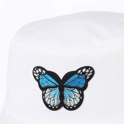 Embroidered Butterfly Hip Hop Bucket Hat Sun Protection Hat