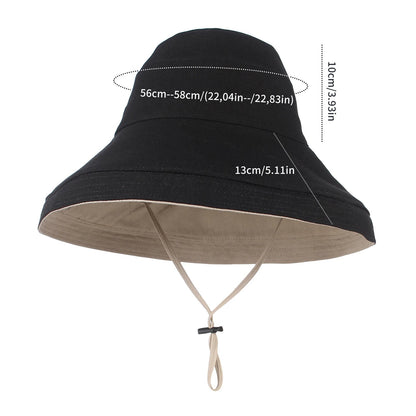 Large Brim Double Sided Bucket Hat Sun Hat