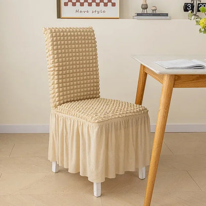 Seersucker Chair Slipcover Stretch Chair Skirt