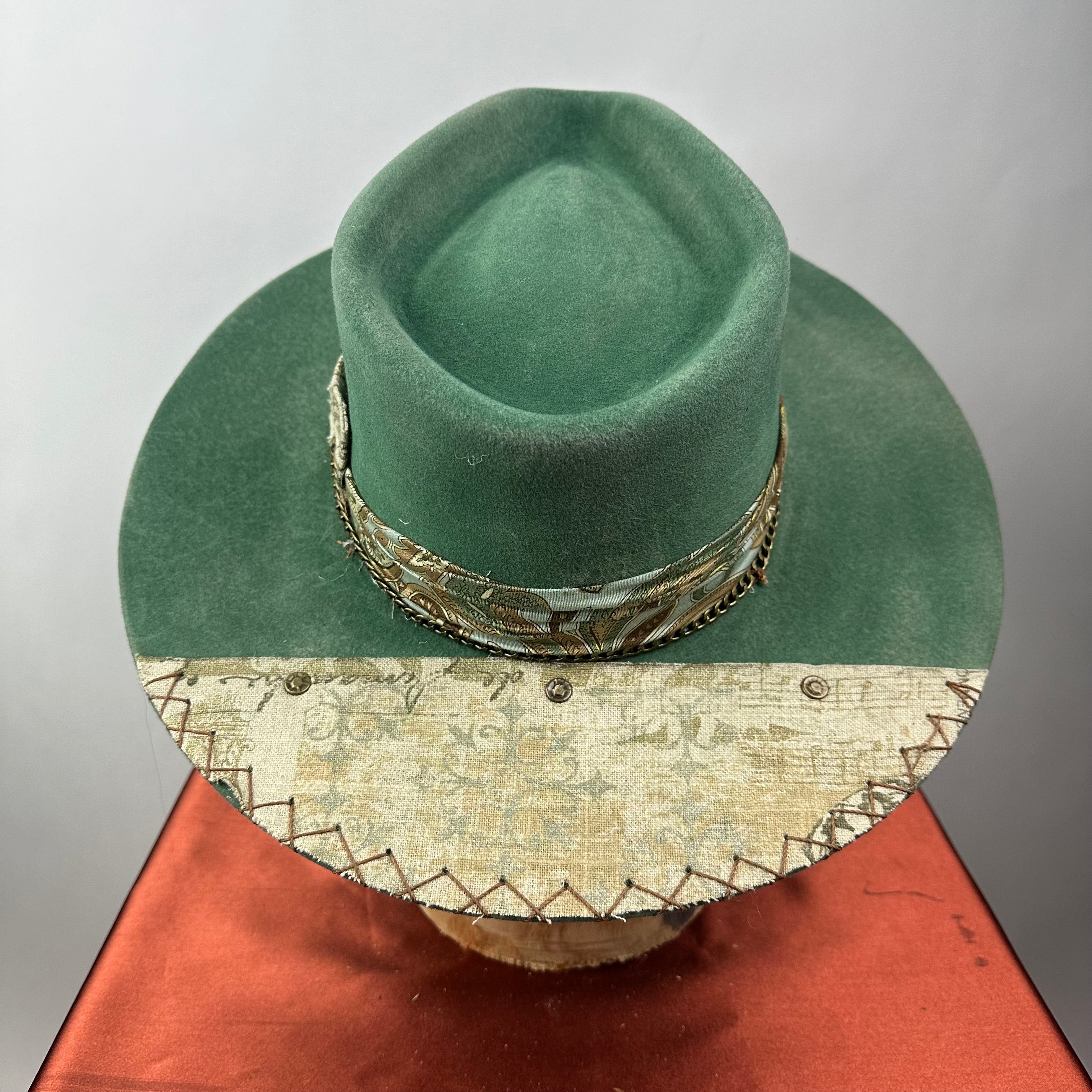 The Monterey Green Distressed Fedora