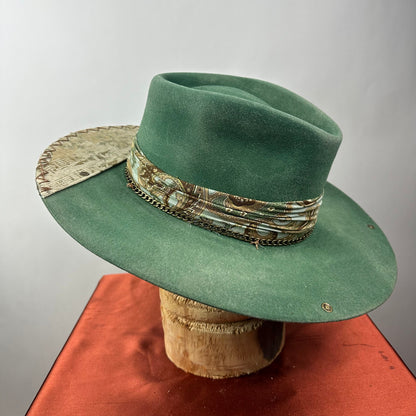 The Monterey Green Distressed Fedora