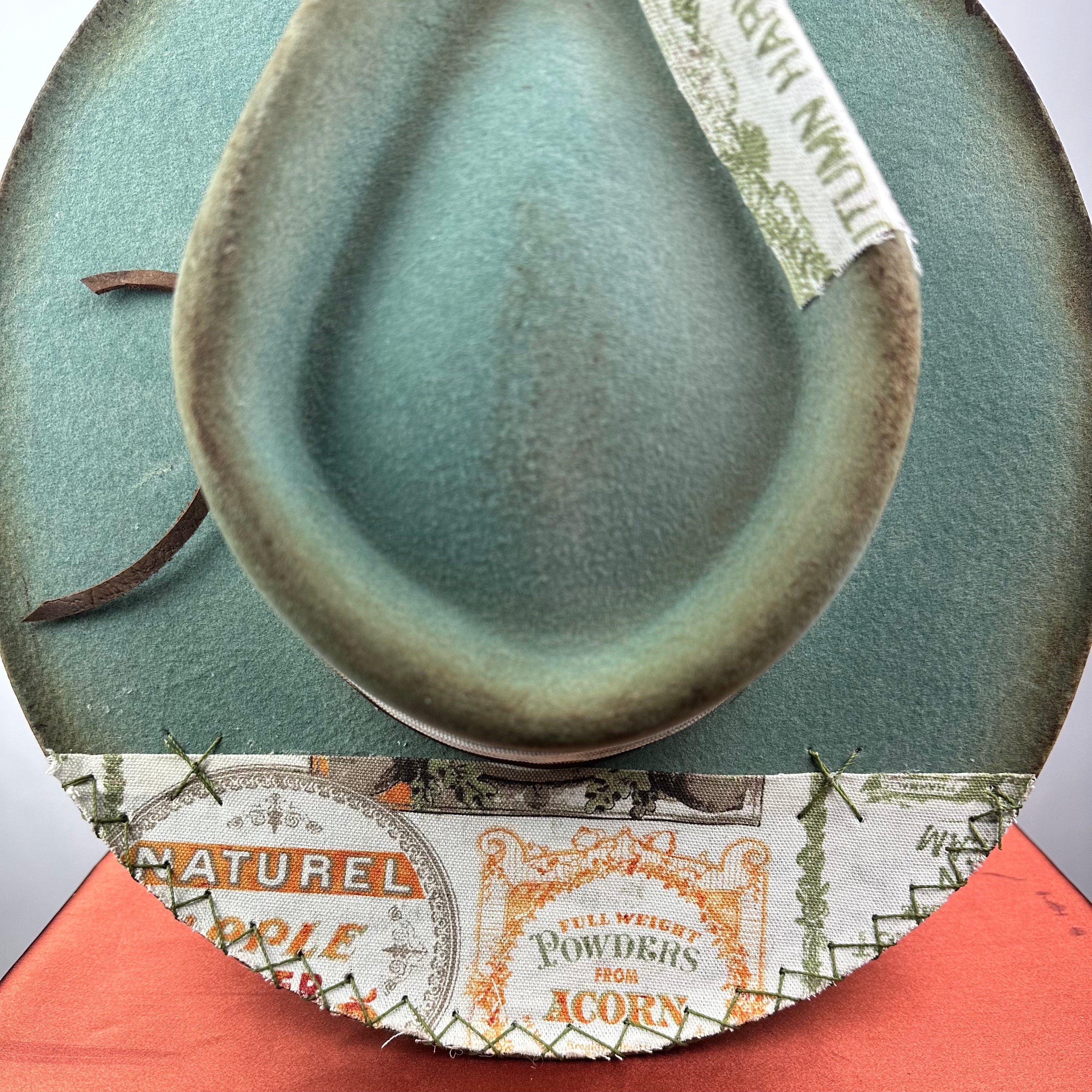 The Monterey Green &amp; Orange Distressed Fedora