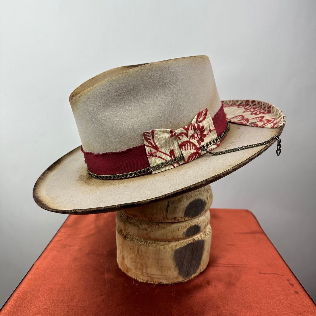 The Monterey Natural Red Distressed Fedora