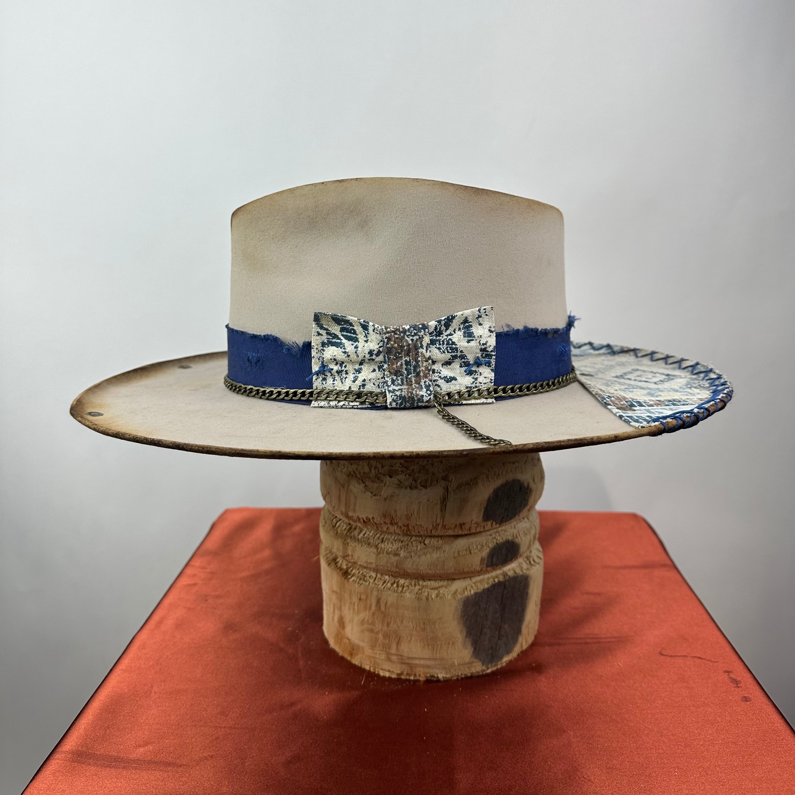 The Monterey Natural Blue Distressed Fedora