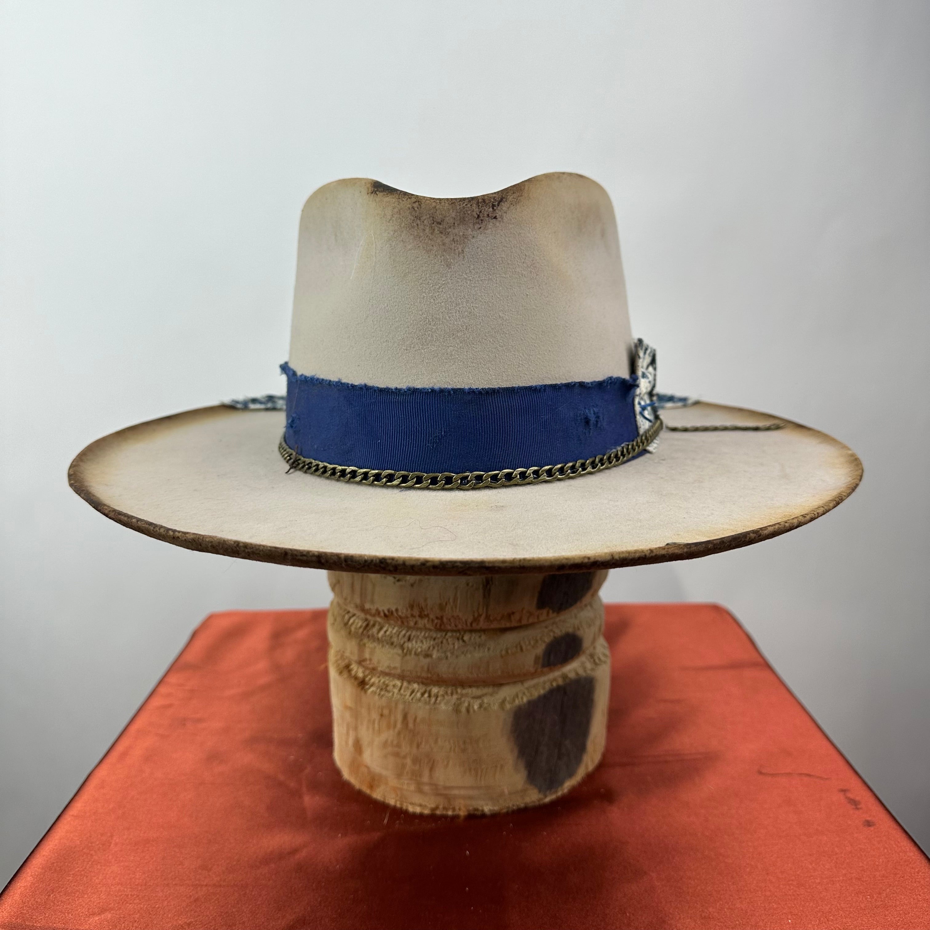 The Monterey Natural Blue Distressed Fedora