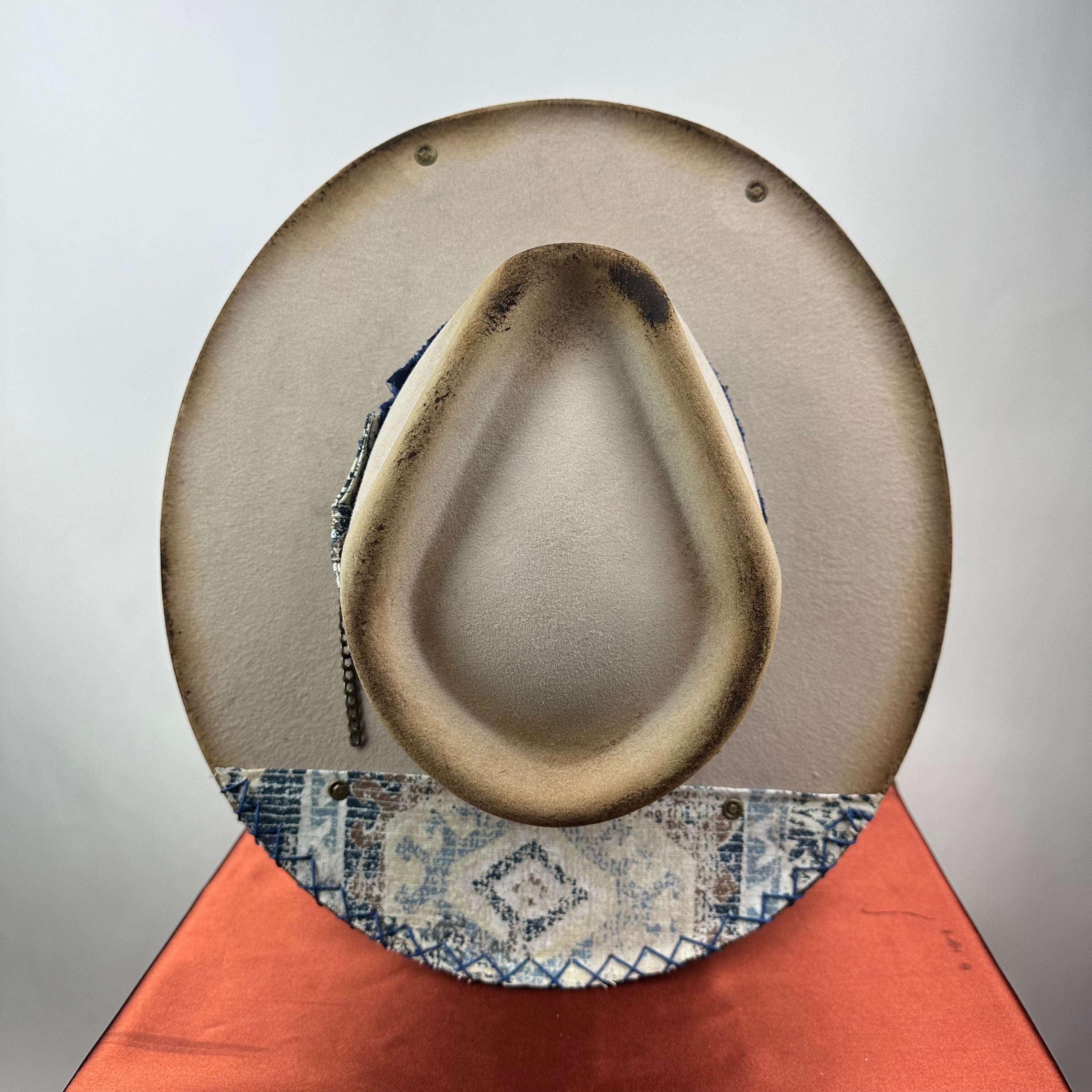 The Monterey Natural Blue Distressed Fedora