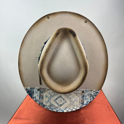 The Monterey Natural Blue Distressed Fedora