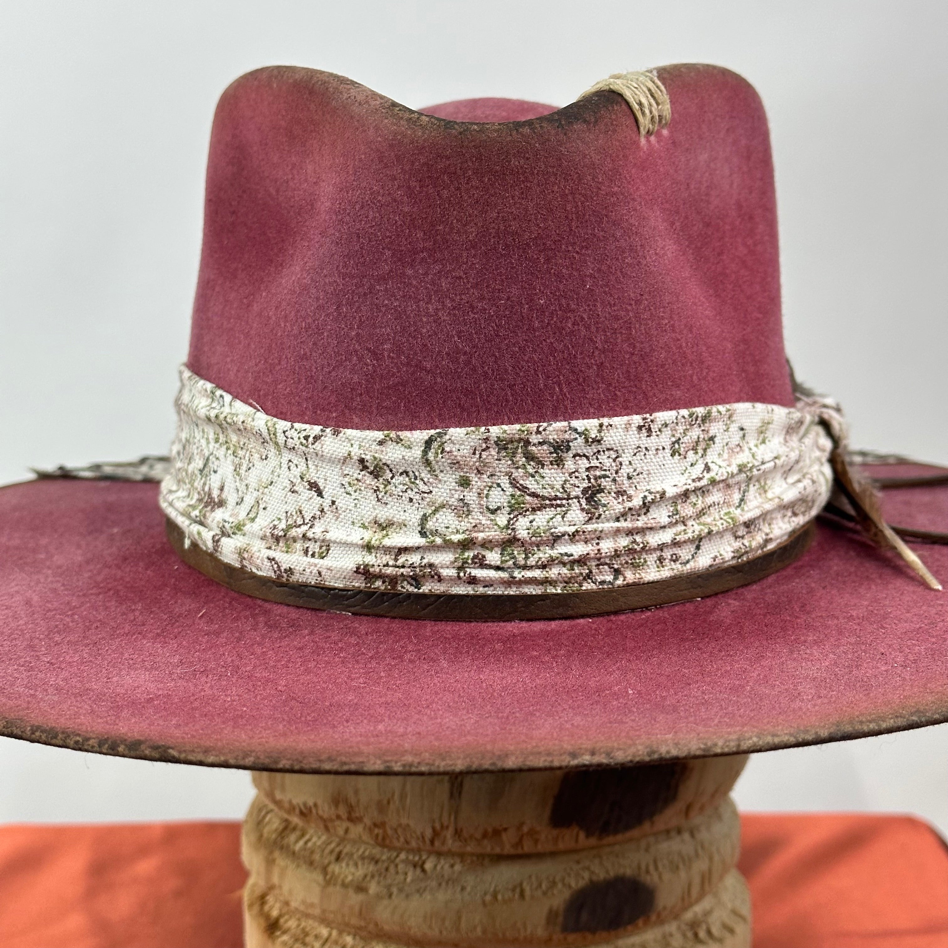 The Monterey Maroon Distressed Fedora