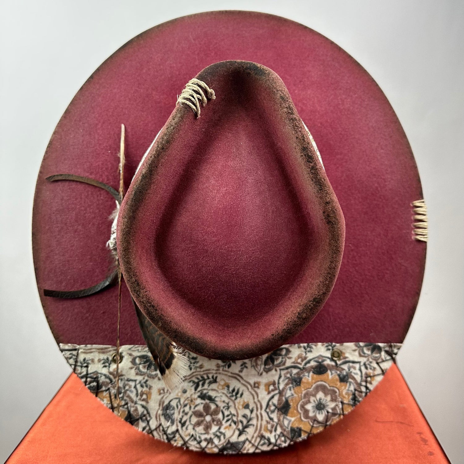 The Monterey Maroon Distressed Fedora