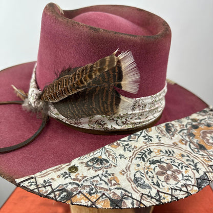 The Monterey Maroon Distressed Fedora