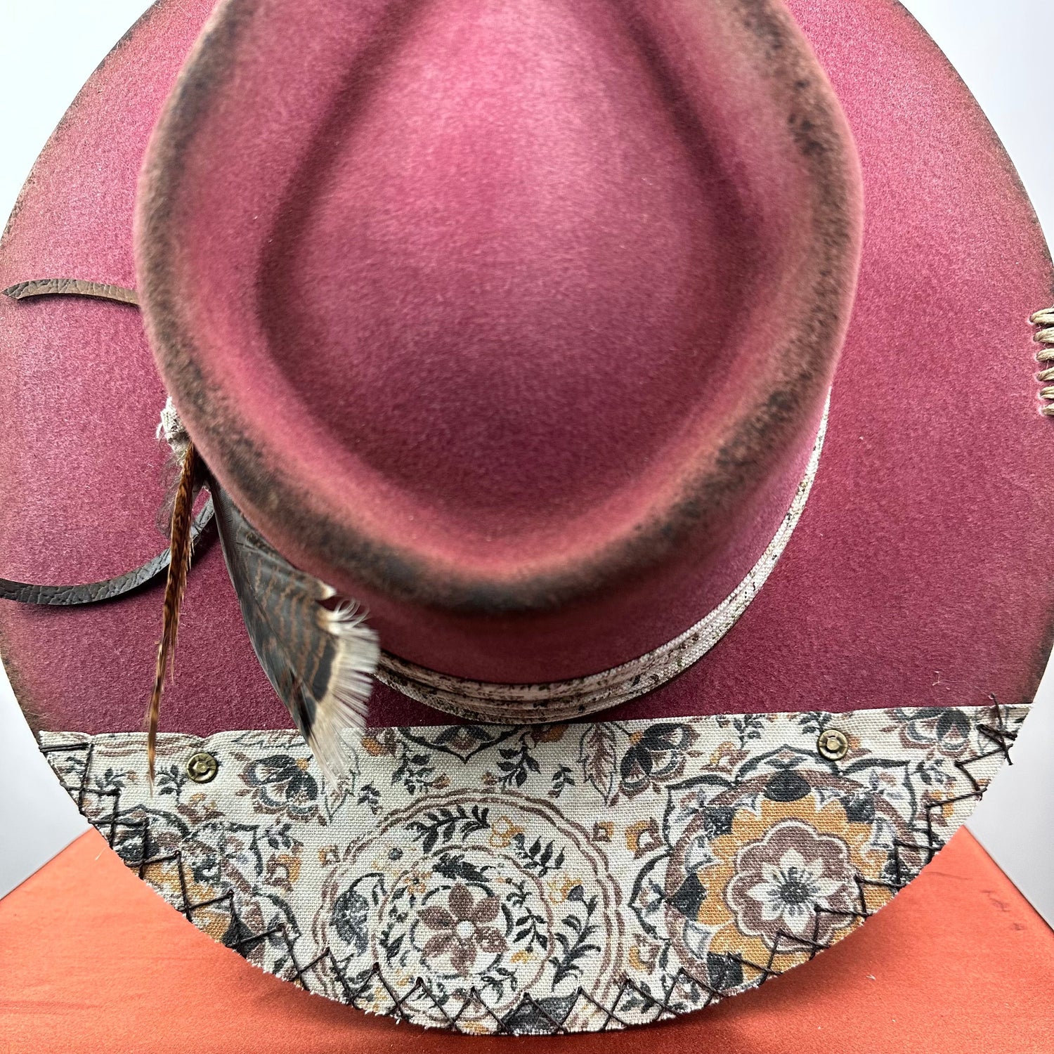 The Monterey Maroon Distressed Fedora