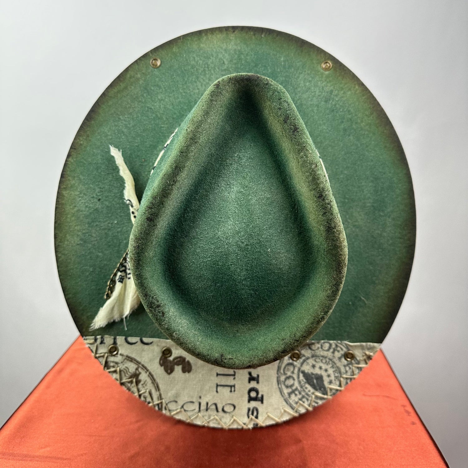 The Monterey Green &amp; Natural Distressed Fedora