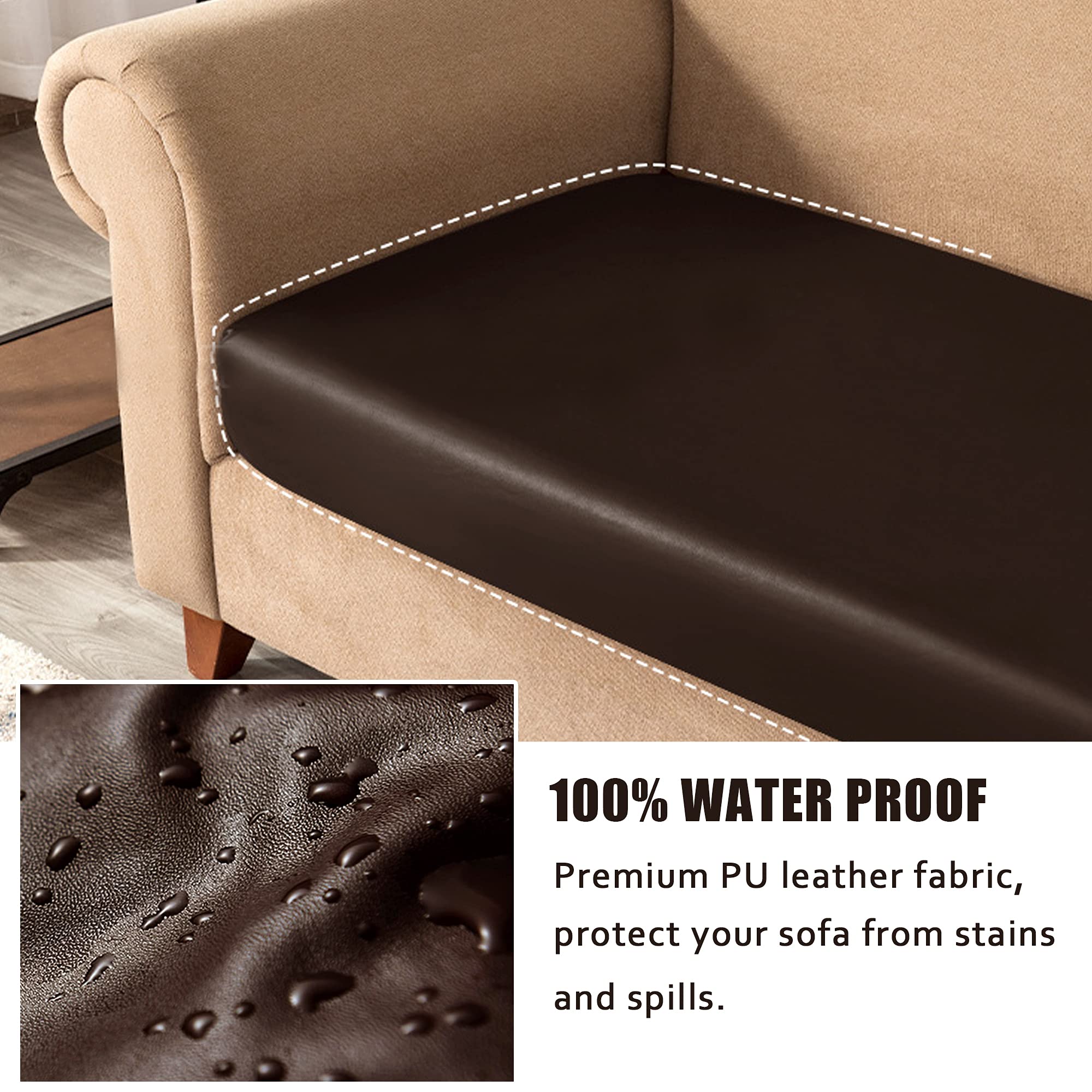 PU Leather Couch Sofa Cushion Slipcover Water-Proof RV Seat Covers