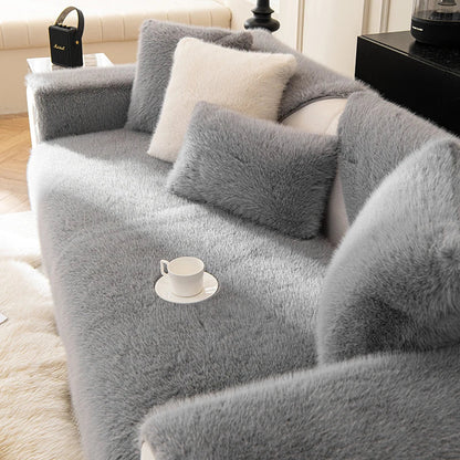 Mink Velvet Sofa Pad Warm Sofa Covers Anti-Slip Pattern Backing Protects Couch Cushions Velvet Sectional Couch Cover For Home